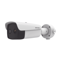 Bala IP Dual / Térmica 35 mm (384 X 288 ) / Óptico 15 mm (4 Megapixel) / 100 mts IR / IP66 / PoE / Termométrica / Detección 