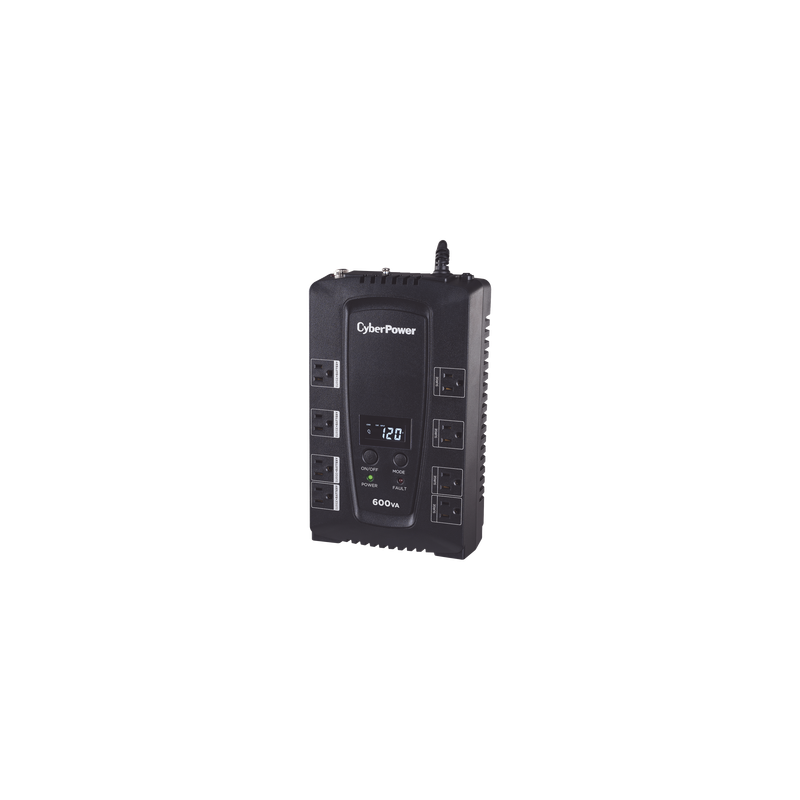 UPS de 600 VA/340 W, Topología Standby, Entrada 120 Vca NEMA 5-15P, Tipo Gabinete Compacto, Con 8 Tomas NEMA 5-15R