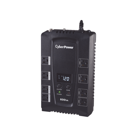 UPS de 600 VA/340 W, Topología Standby, Entrada 120 Vca NEMA 5-15P, Tipo Gabinete Compacto, Con 8 Tomas NEMA 5-15R
