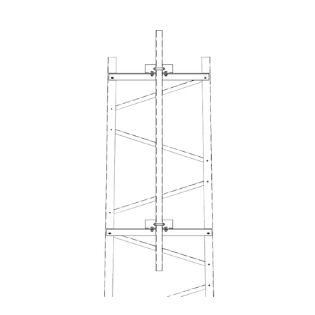 Brazo para Sección 7 Torre Titan con Herrajes y Mástil de 6' (1.8m).