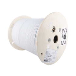 Bobina de Cable Blindado F/UTP de 4 Pares, Cat6A, Soporte de Aplicaciones 10GBase-T, LSZH (Libre de Gases Tóxicos), Color Blanc