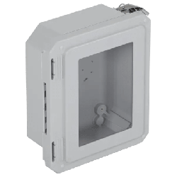 Caja Impermeable De Fibra De Vidrio, 8.77" (22.27cm) Alto x 6.77" (17.19cm) Ancho x 4.06" (10.31cm), Con Ventanilla, Listado UL/