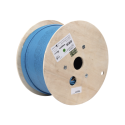 Bobina de Cable Blindado F/UTP de 4 Pares, Z-MAX, Cat6A, Soporte de Aplicaciones 10GBase-T, CMR (Riser), Color Azul, 305 Metros 