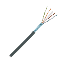Bobina de Cable Planta Externa con Gel, de 4 Pares, Cat6A, Blindado F/UTP, Color Negro, 305 Metros (1000 Pies)