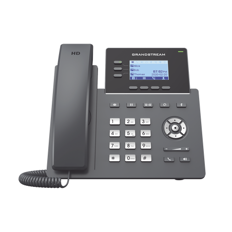 Teléfono IP Grado Operador, 3 líneas SIP con 6 cuentas, puertos Gigabit PoE, codec Opus, IPV4/IPV6 con gestión en la nube GDM