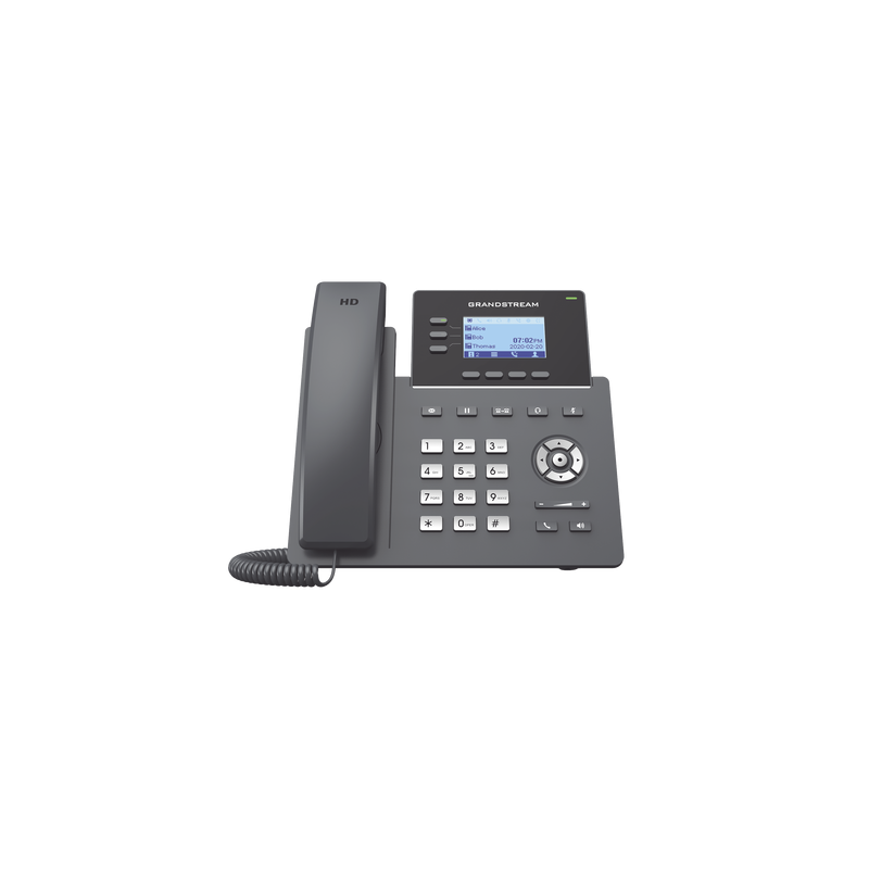 Teléfono IP Grado Operador, 3 líneas SIP con 6 cuentas, puertos Gigabit, codec Opus, IPV4/IPV6 con gestión en la nube GDMS