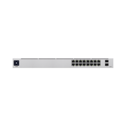 UniFi Switch USW-16-POE Gen2, Capa 2 de 16 puertos (8 puertos PoE 802.3af/at + 8 puertos Gigabit) + 2 puertos 1G SFP, 42W, panta