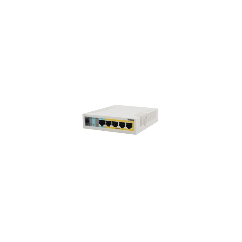 (RB260GSP) Switch Mikrotik 5 puertos PoE (Pasivo) (1in/4out) Gigabit Ethernet y 1 SFP