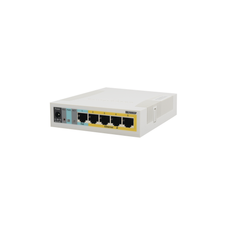 (RB260GSP) Switch Mikrotik 5 puertos PoE (Pasivo) (1in/4out) Gigabit Ethernet y 1 SFP
