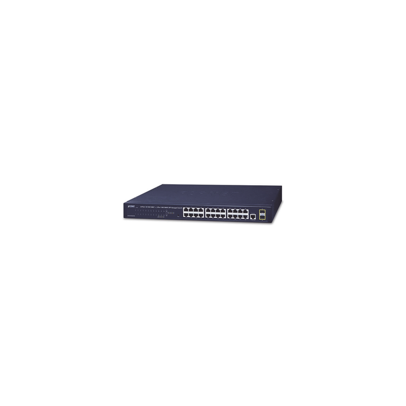 Switch Administrable Capa 2 de 24 Puertos Gigabit 10/100/1000T, 2 Puertos SFP 100/1000X , Cuenta con una Interfaz de Consola