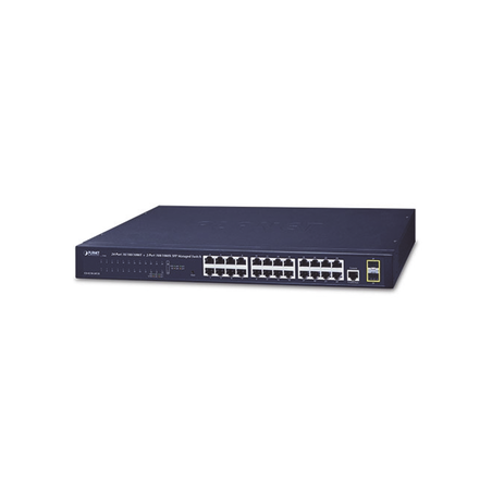 Switch Administrable Capa 2 de 24 Puertos Gigabit 10/100/1000T, 2 Puertos SFP 100/1000X , Cuenta con una Interfaz de Consola