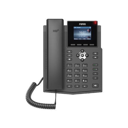 Teléfono IP empresarial para 4 líneas SIP con pantalla LCD de 2.4 pulgadas a color, Opus y conferencia de 3 vías, PoE.