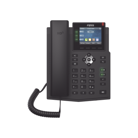 Teléfono IP / 6 Líneas SIP / Pantalla LCD a Color 2.8" / Audio HD G.722 y Opus / Conferencia 3 Vías / Puertos Gigabit / PoE 8