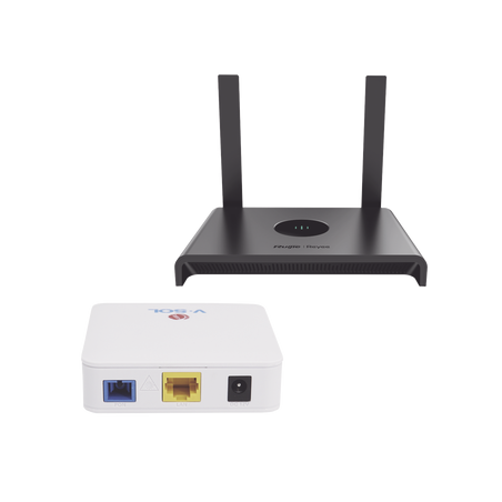Kit 1 ONU Bridge V-Sol, Dual GPON/EPON con Router Home Wi-Fi Ideal para distribuciones WISP de mayor cobertura Wi-Fi en Hogares 