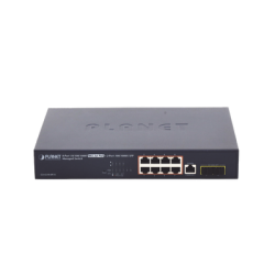 Switch Administrable Capa 2, 8 Puertos PoE 802.3af/at Gigabit, 140 W Max, 2 Puertos SFP, Modo Extendido Hasta 250 m, Soporta Adm