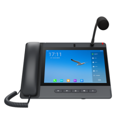 Teléfono IP Android 9.0 Empresarial para voceo 20 líneas SIP, pantalla táctil, Wi-Fi y Bluetooth, PoE, Voceo/ Musica por Mult
