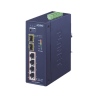 Switch PoE Industrial No Administrable de 4 Puertos PoE 10/100/1000T 802.3at, 2 Puertos SFP 10/1000X