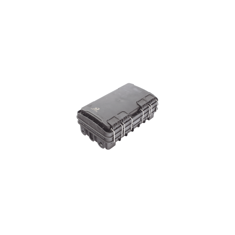 Caja de Distribución de Fibra Óptica para 24 Empalmes, con 8 acopladores SC/APC simplex, Exterior IP65, Color Negro