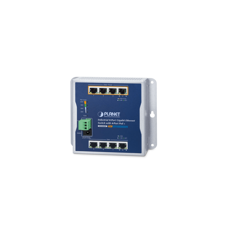 Switch Industrial No Administrable, Múltiple Montaje (Pared, Riel DIN y Magnético), 8 Puertos Gigabit con 4 puertos PoE 802.3a