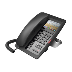 (H5 Color Negro) Teléfono IP Hotelero de gama alta, pantalla LCD de 3.5 pulgadas a color, 6 teclas programables para servicio r