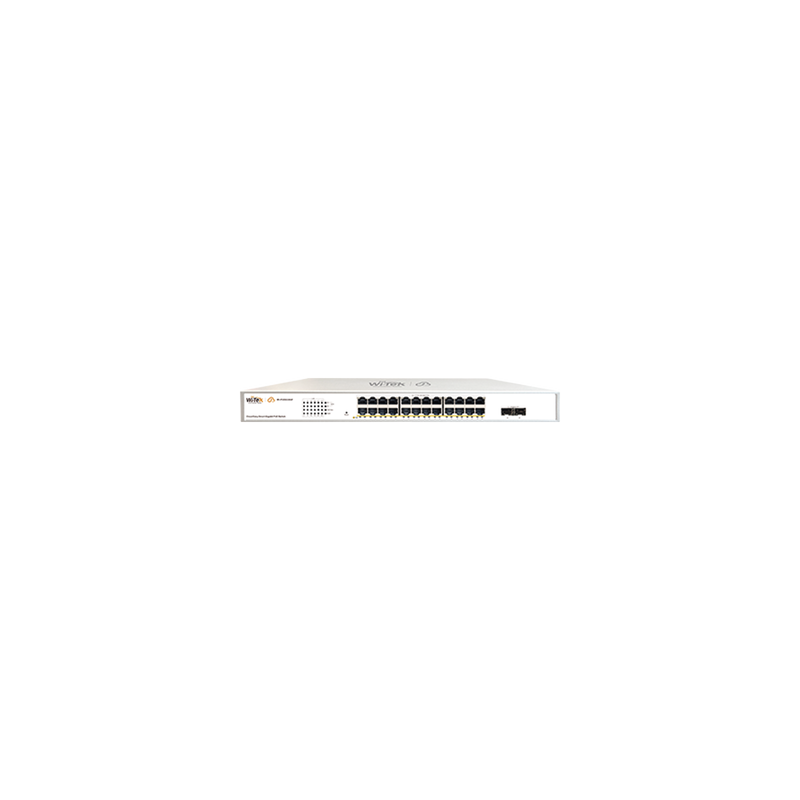 Switch Administrable PoE / 24 puertos PoE af/at Gigabit / 2 x SFP Gigabit / Administración Cloud Gratuita / Presupuesto 370 W