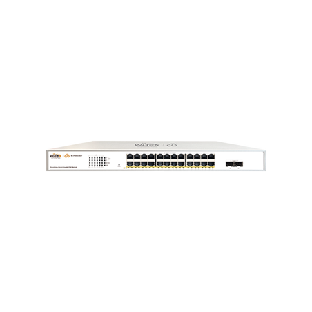Switch Administrable PoE / 24 puertos PoE af/at Gigabit / 2 x SFP Gigabit / Administración Cloud Gratuita / Presupuesto 370 W