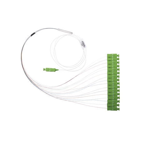 Divisor Óptico (Splitter) Tipo PLC, de 1x16, Con Conector de Entrada SC/APC y Conectores de Salida SC/APC