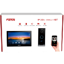 Kit Videoportero IP Fanvil VIK-01, Estación Interior SIP i504W + Frente de Calle i60, Llamadas HD, Desbloqueo Remoto, App Fanvi