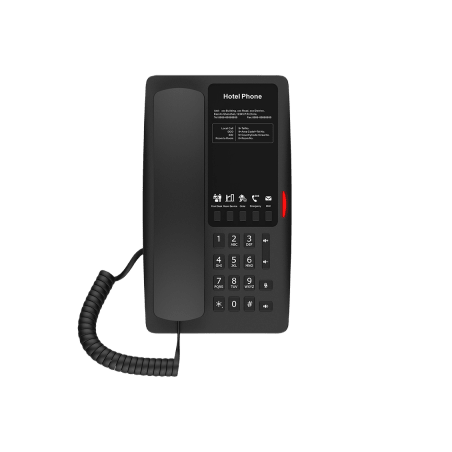Teléfono IP WI-FI para Hotelería, Puerto USB-A para carga, 5 teclas programables para servicio rápido (Hotline), plantilla pe
