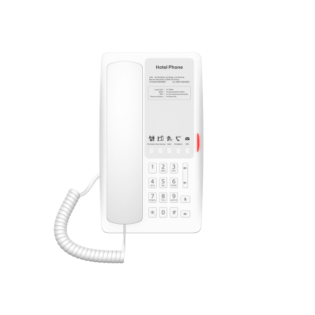 Teléfono IP para Hotelería, Puerto USB-A para Carga, 5 Teclas Programables para Servicio Rápido (Hotline), Plantilla Personal