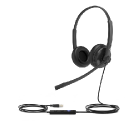 Diadema USB Alámbrica Yealink UH34 Dual Teams C/ Almohadillas de Cuero Compatible con Teléfonos IP Yealink y Computadoras