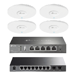 Kit de Iniciación en redes OMADA / 1 Router / 1 Switch TL-SG2210P / 4 Punto de Acceso EAP613
