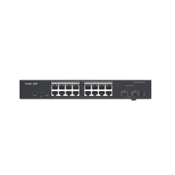 Switch L2 Administrable PoE con 16 Puertos Gigabit PoE 802.3 AF/AT + 2 SFP para fibra 1Gb, Gestión Gratuita Desde la Nube, 240 
