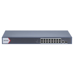 Switch Gigabit PoE+ / Monitoreable / 16 Puertos 1000 Mbps PoE+ / 1 Puerto 1000 Mbps de Uplink / 1 Puerto SFP / Configuración Nu