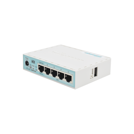 (hEX) RouterBoard, 5 Puertos Gigabit Ethernet, 1 Puerto USB y versión 3