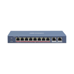 Switch PoE+ / No Administrable / 7 Puertos 10/100 Mbps 802.3 af/at (30 W) / 1 Puerto 10/100 Mbps Hi-PoE (90 W) / 2 Puertos 1000 