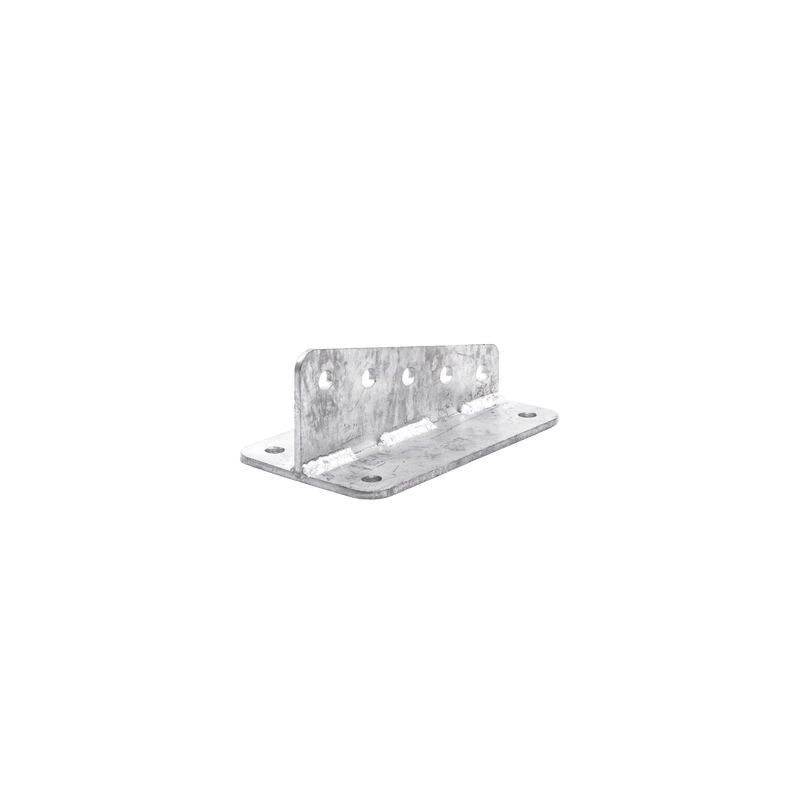 Ancla Aleta de 5 Orificios con 4 Puntos de Fijación. Uso en Fijación de mástiles. Galvanizado por Inmersión en Caliente.