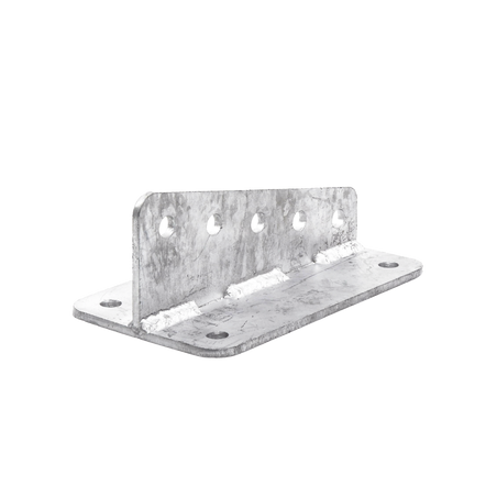 Ancla Aleta de 5 Orificios con 4 Puntos de Fijación. Uso en Fijación de mástiles. Galvanizado por Inmersión en Caliente.