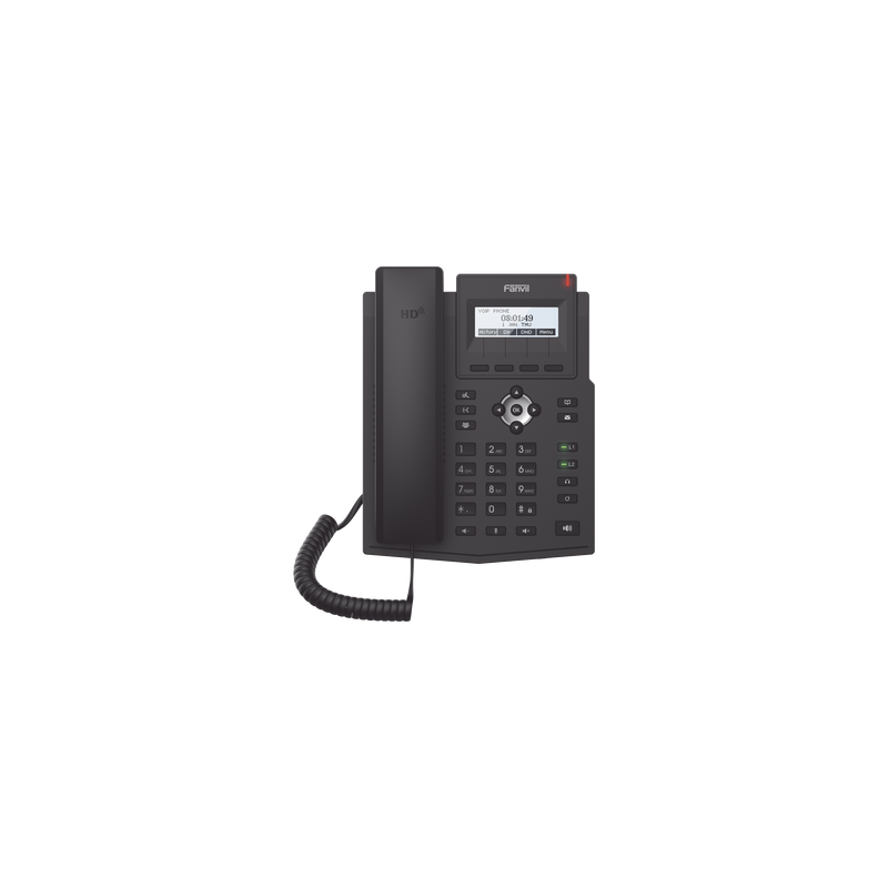 Teléfono IP / 2 Líneas SIP / Pantalla LCD 128x48 / Audio HD G.722 y Opus / Conferencia 3 Vías / PoE 802.3af / OpenVPN / Sopor