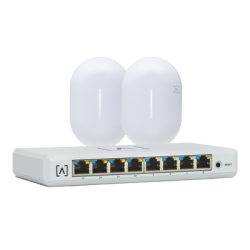 Kit de lanzamiento Alta Labs: Incluye 1 Switch PoE S8-POE / 2 Puntos de Acceso WiFi 6 AP6-PRO / Bloqueo de Contenido / Administr