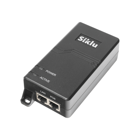 Inyector PoE Pasivo, 1 Gbps, 60 W, 55 Vcc, 100-240 Vca, Cable CA