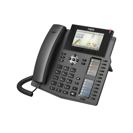 Teléfono IP empresarial para 20 líneas SIP, Voz HD, 3 Pantallas LCD a Color, 12 teclas BLF, PoE