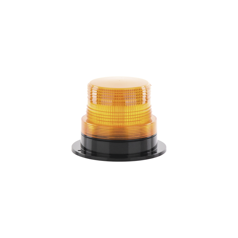 Burbuja Brillante de Larga Vida Útil, con 8 LEDs Color Ambar, Domo Ambar, 110 Vca