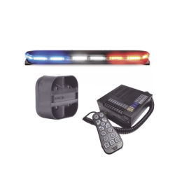 Kit de Sirena, Bocina y Torreta de 47", Serie 16 con 300 LEDs, Dual Color, Frente: Rojo/Blanco, Azul/Blanco, Trasero: Rojo/Ámba