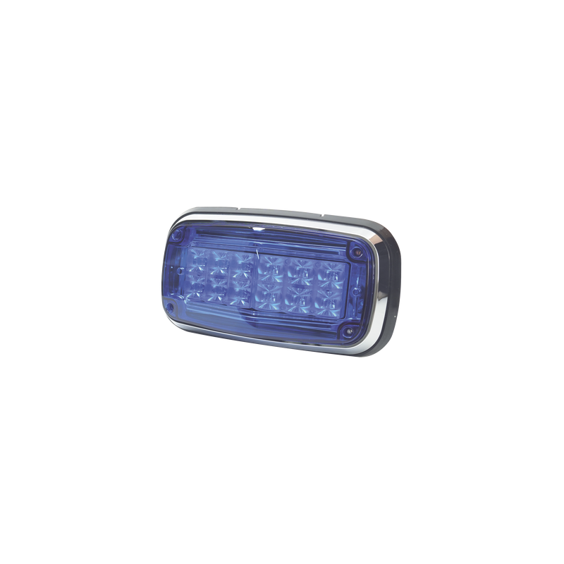 Luz de advertencia 8 X 4", Color Azul, IP67, SAE, Ideal para Ambulancias