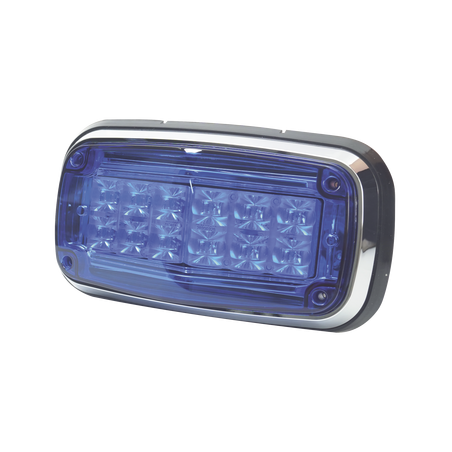 Luz de advertencia 8 X 4", Color Azul, IP67, SAE, Ideal para Ambulancias
