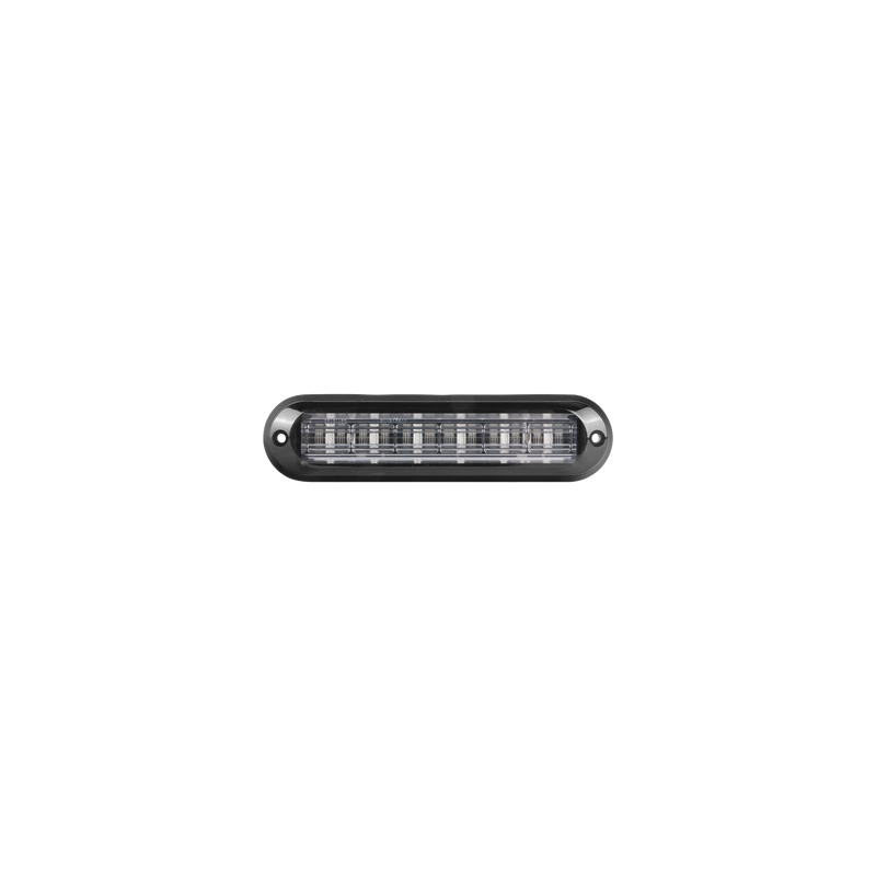 Luz Auxiliar Ultra Brillante IP67 de 6 LEDs, Color Rojo, con mica transparente y bisel negro