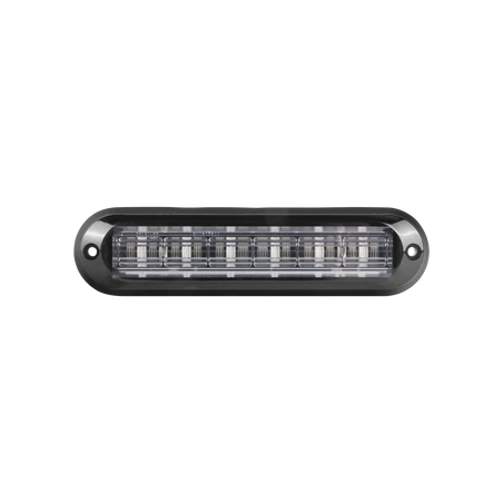 Luz Auxiliar Ultra Brillante IP67 de 6 LEDs, Color Rojo, con mica transparente y bisel negro