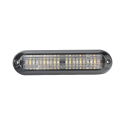 Luz Auxiliar, Ultra Brillante, IP67, 18 LEDs, Tricolor, Color Rojo/Claro/Ambar, con mica transparente y bisel negro