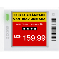 Etiqueta Electrónica de Estantería ESL 1.5" / Pantalla EPD Gráfica Matriz de Puntos 152x152 píxeles / 4 Colores (Negro Blanc